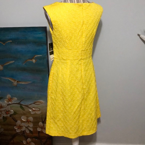 Sandra Darren sleeveless yellow dress size 8 - Picture 3 of 8
